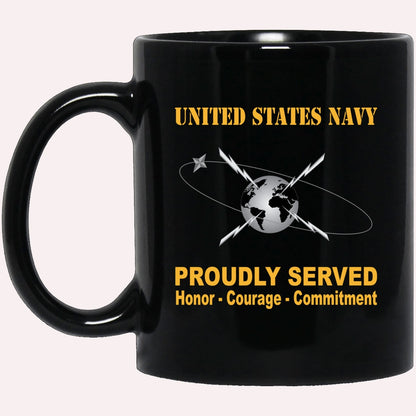 Us Navy Mug, Veterans Mug, Navy Mass Communications Specialist Navy MC Proudly Served Black Mug, Military Coffee Mugs, Us Navy Coffee Mugs