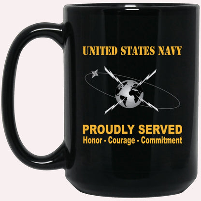 Us Navy Mug, Veterans Mug, Navy Mass Communications Specialist Navy MC Proudly Served Black Mug, Military Coffee Mugs, Us Navy Coffee Mugs