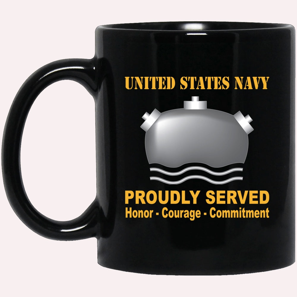 Us Navy Mug, Veterans Mug, Navy Mineman Navy MN Proudly Served Black Mug, Military Coffee Mugs, Us Navy Coffee Mugs