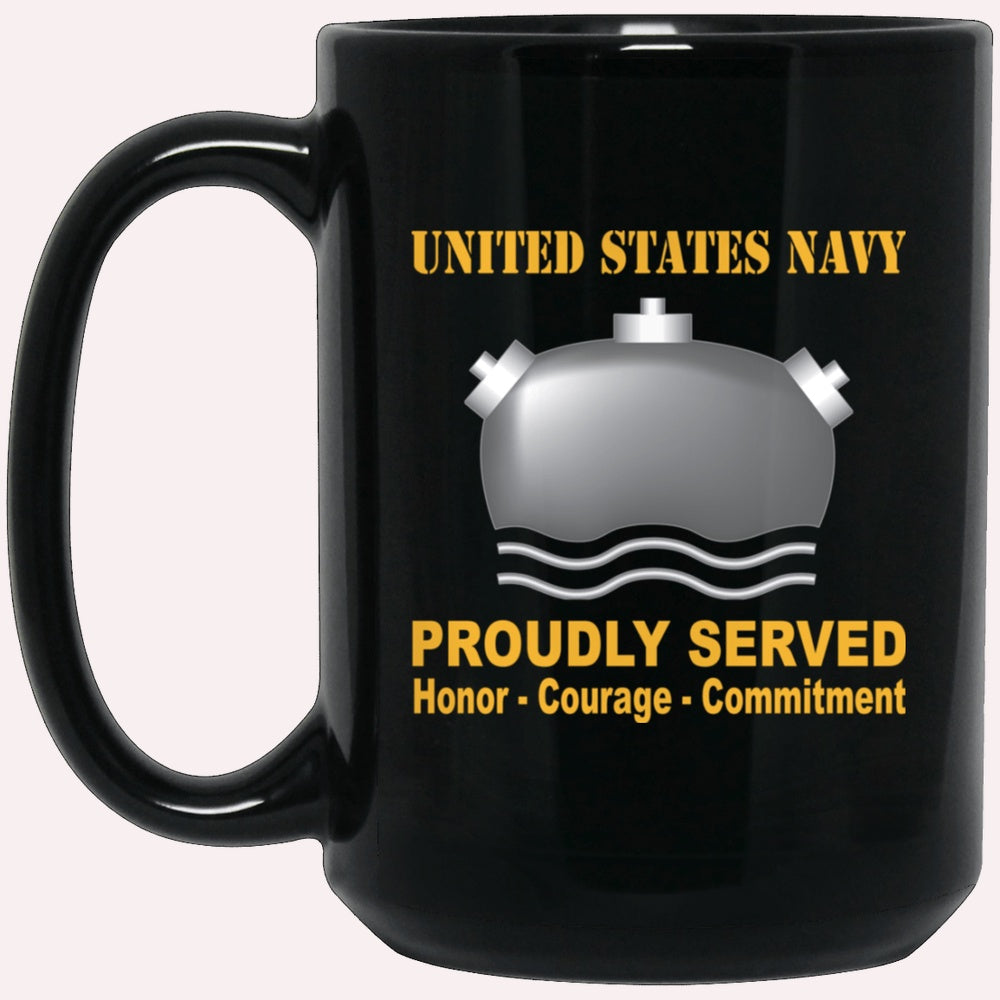 Us Navy Mug, Veterans Mug, Navy Mineman Navy MN Proudly Served Black Mug, Military Coffee Mugs, Us Navy Coffee Mugs