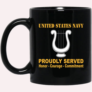 Us Navy Mug, Veterans Mug, Navy Musician Navy MU Proudly Served Black Mug, Military Coffee Mugs, Us Navy Coffee Mugs