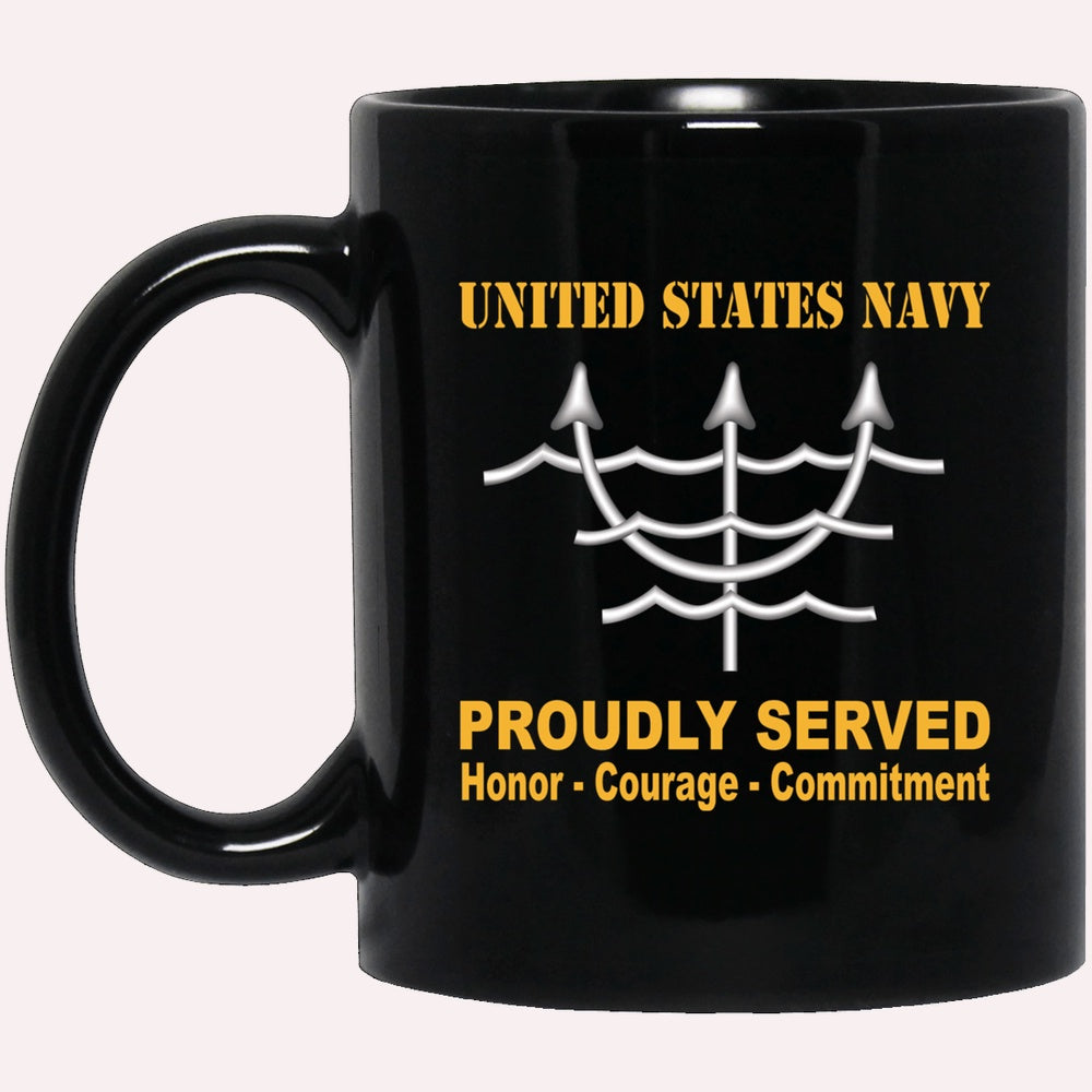 Us Navy Mug, Veterans Mug, Navy Ocean Systems Technician Navy OT Proudly Served Black Mug, Military Coffee Mugs, Us Navy Coffee Mugs