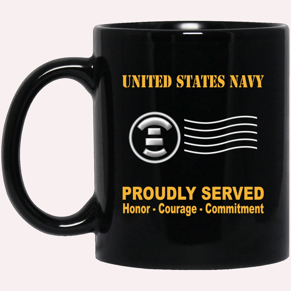Us Navy Mug, Veterans Mug, Navy Postal Clerk Navy PC Proudly Served Black Mug, Military Coffee Mugs, Us Navy Coffee Mugs