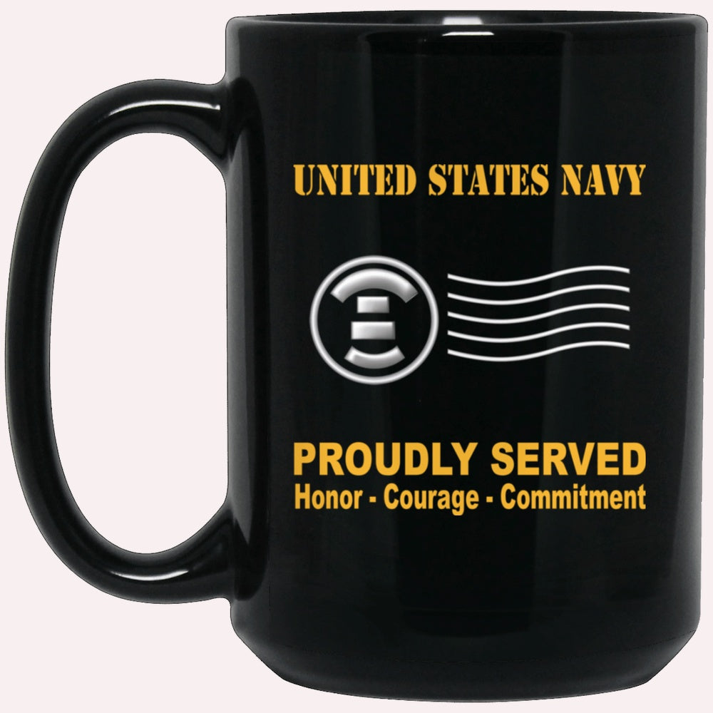 Us Navy Mug, Veterans Mug, Navy Postal Clerk Navy PC Proudly Served Black Mug, Military Coffee Mugs, Us Navy Coffee Mugs