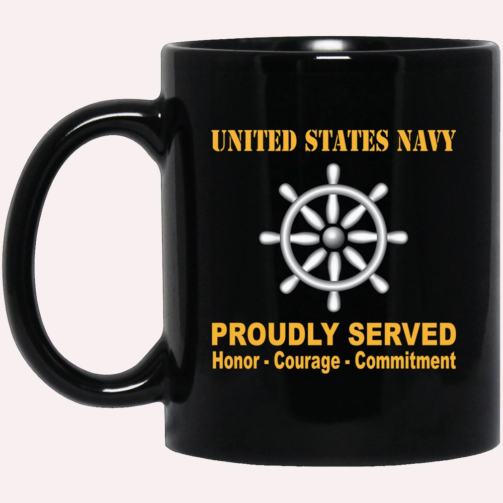 Us Navy Mug, Veterans Mug, Navy Quartermaster Navy QM Proudly Served Black Mug, Military Coffee Mugs, Us Navy Coffee Mugs