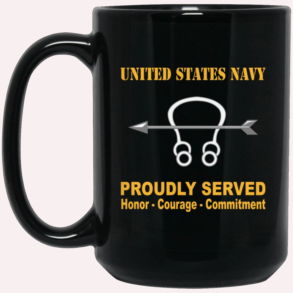Us Navy Mug, Veterans Mug, Navy Sonar Technician Navy ST Proudly Served Black Mug, Military Coffee Mugs, Us Navy Coffee Mugs