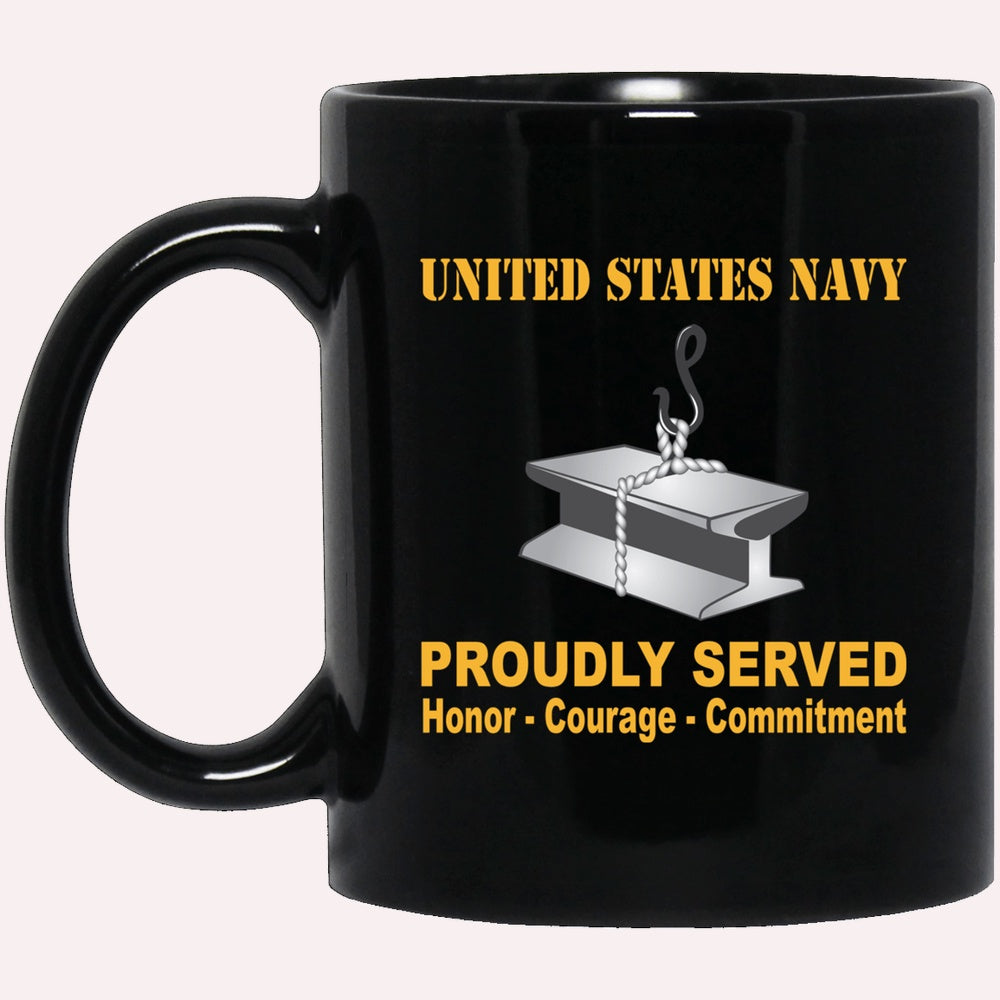 Us Navy Mug, Veterans Mug, Navy Steelworker Navy SW Proudly Served Black Mug, Military Coffee Mugs, Us Navy Coffee Mugs