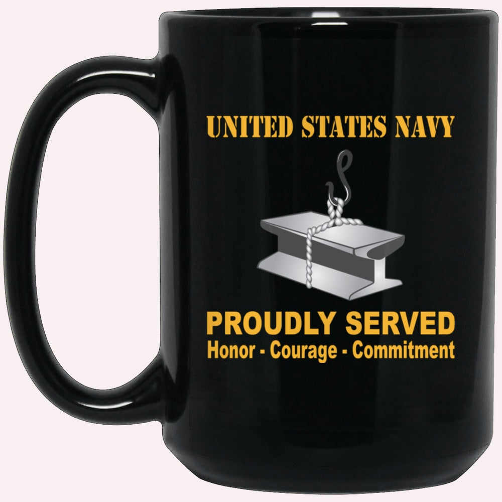 Us Navy Mug, Veterans Mug, Navy Steelworker Navy SW Proudly Served Black Mug, Military Coffee Mugs, Us Navy Coffee Mugs