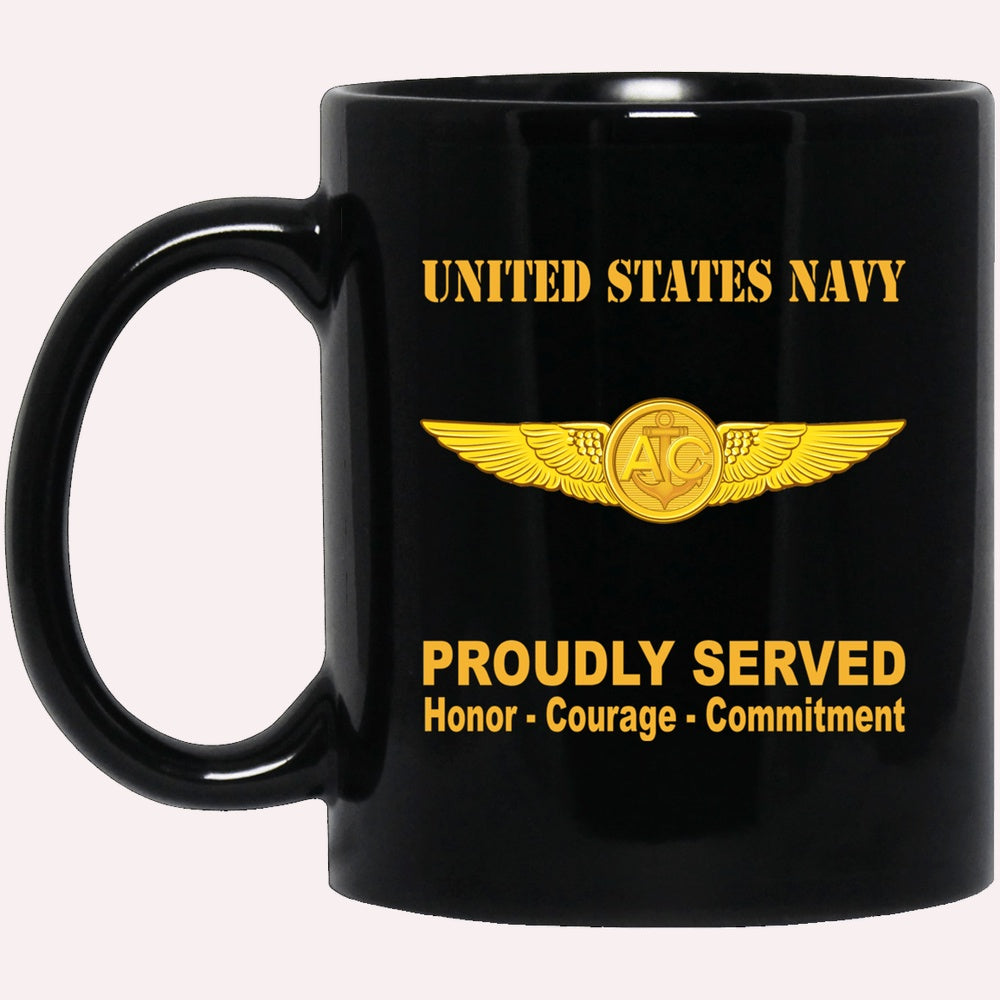 Us Navy Mug, Veterans Mug, U.S. Navy Naval Aircrew Warfare Specialist Badge Black Mug, Military Coffee Mugs, Us Navy Coffee Mugs
