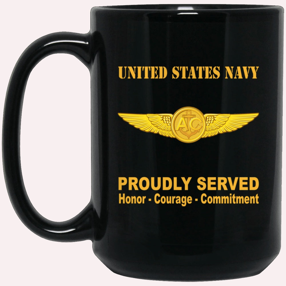 Us Navy Mug, Veterans Mug, U.S. Navy Naval Aircrew Warfare Specialist Badge Black Mug, Military Coffee Mugs, Us Navy Coffee Mugs