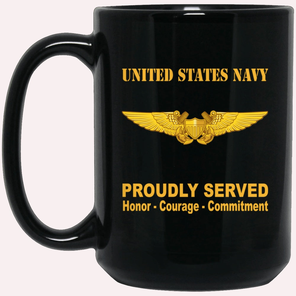 Us Navy Mug, Veterans Mug, U.S. Navy Naval Flight Officer Badge Black Mug, Military Coffee Mugs, Us Navy Coffee Mugs