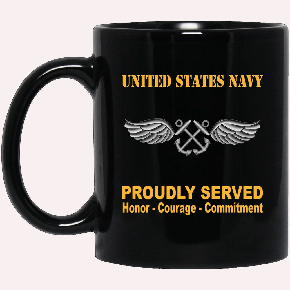 Us Navy Mug, Veterans Mug, U.S Navy Aviation Boatswain's Mate Navy AB Proudly Served Black Mug, Military Coffee Mugs, Us Navy Coffee Mugs