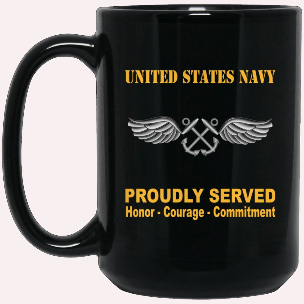 Us Navy Mug, Veterans Mug, U.S Navy Aviation Boatswain's Mate Navy AB Proudly Served Black Mug, Military Coffee Mugs, Us Navy Coffee Mugs
