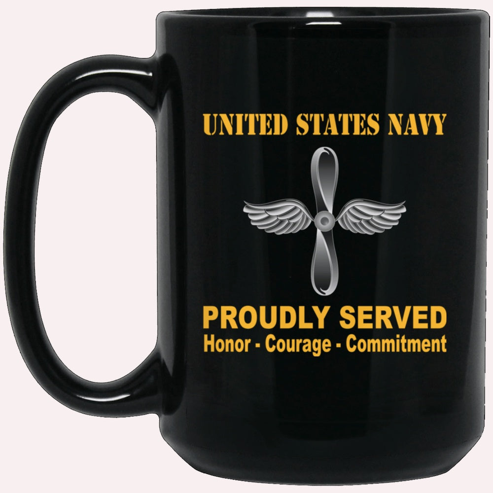 Us Navy Mug, Veterans Mug, U.S Navy Aviation machinist's mate Navy AD Proudly Served Black Mug, Military Coffee Mugs, Us Navy Coffee Mugs