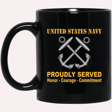 Us Navy Mug, Veterans Mug, U.S Navy Boatswain's Mate Navy BM Proudly Served Black Mug, Military Coffee Mugs, Us Navy Coffee Mugs
