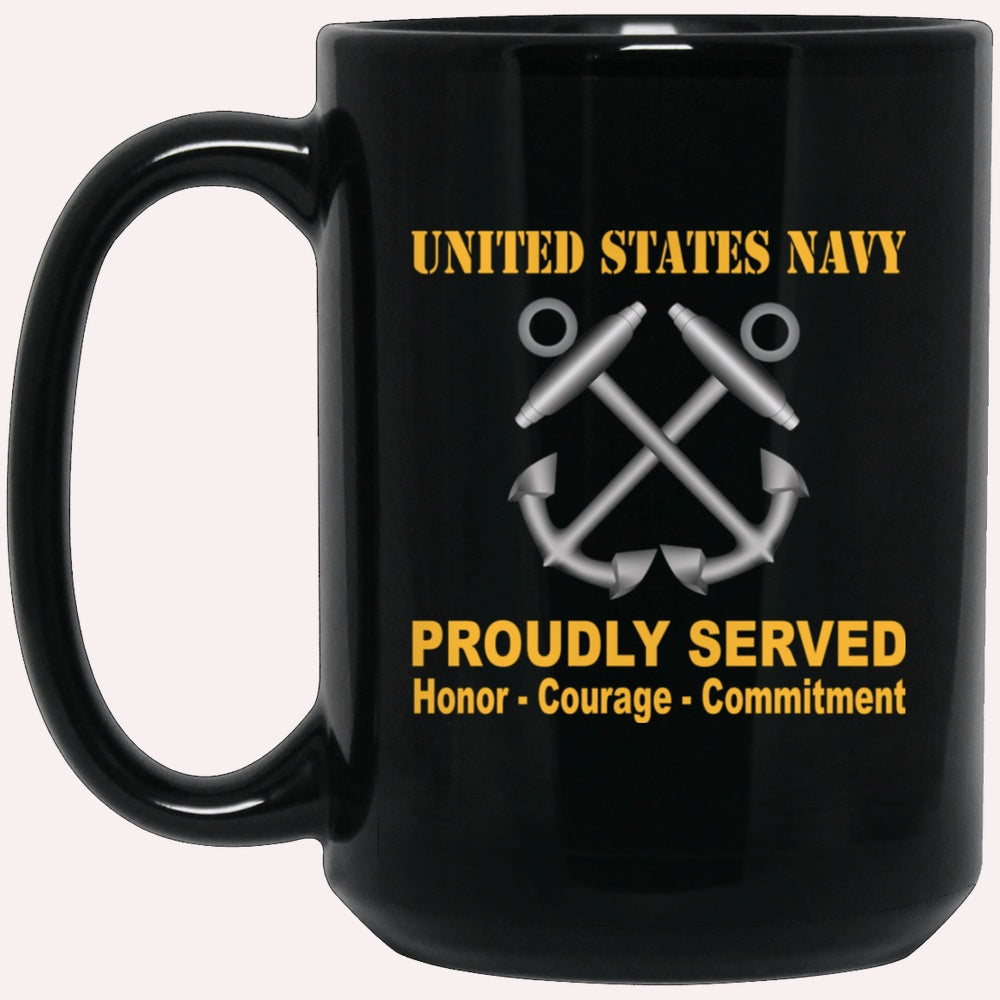 Us Navy Mug, Veterans Mug, U.S Navy Boatswain's Mate Navy BM Proudly Served Black Mug, Military Coffee Mugs, Us Navy Coffee Mugs