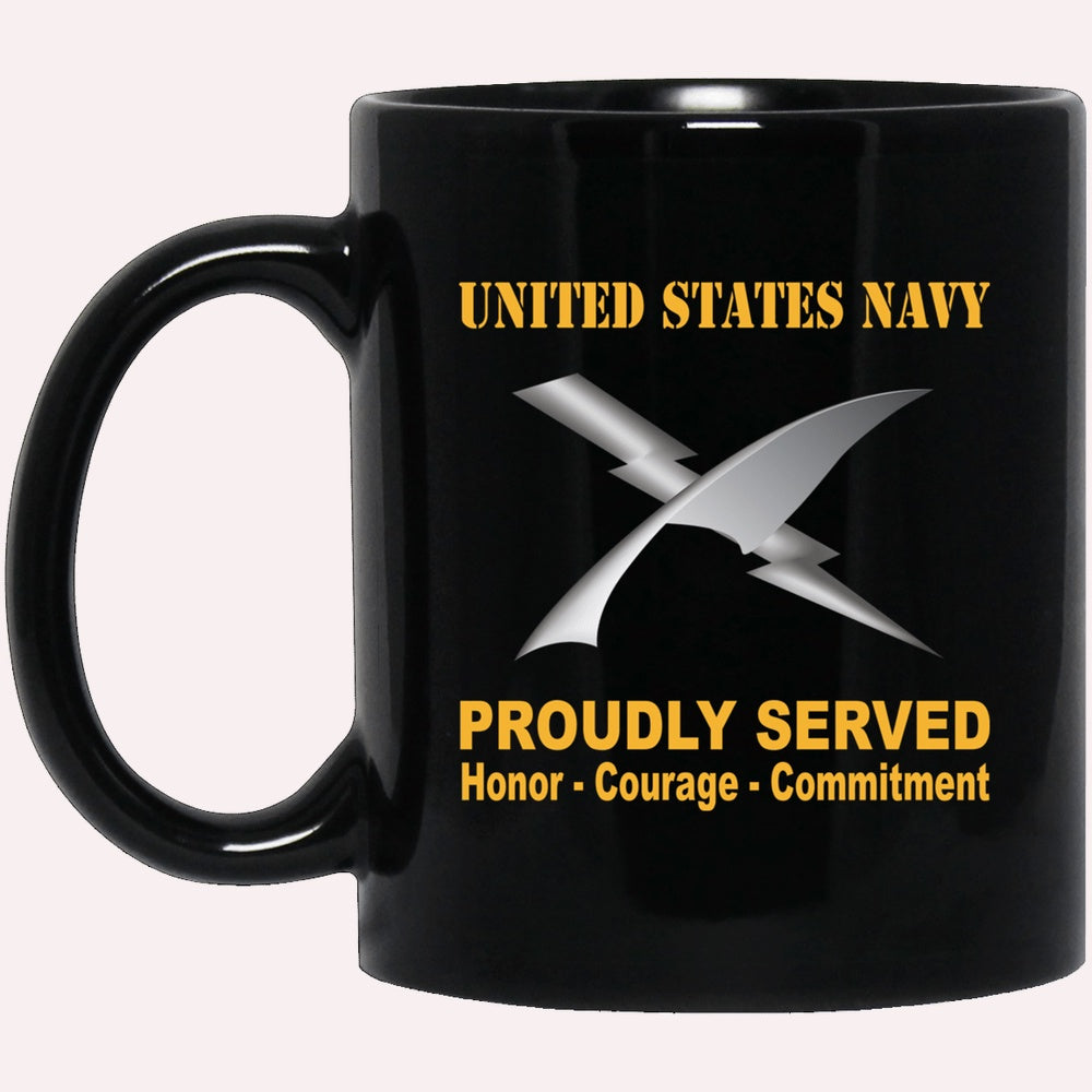 Us Navy Mug, Veterans Mug, U.S Navy Cryptologic technician Navy CT Proudly Served Black Mug, Military Coffee Mugs, Us Navy Coffee Mugs