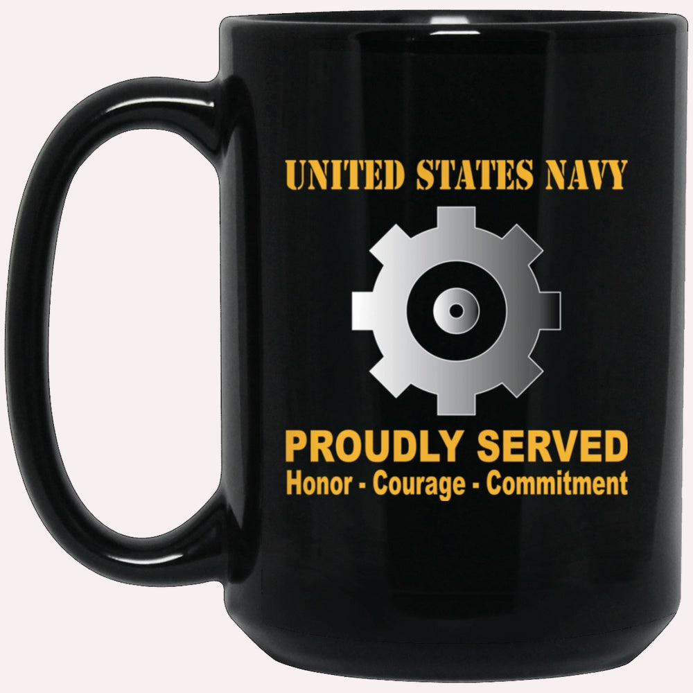 Us Navy Mug, Veterans Mug, U.S Navy Engineman Navy EN Proudly Served Black Mug, Military Coffee Mugs, Us Navy Coffee Mugs