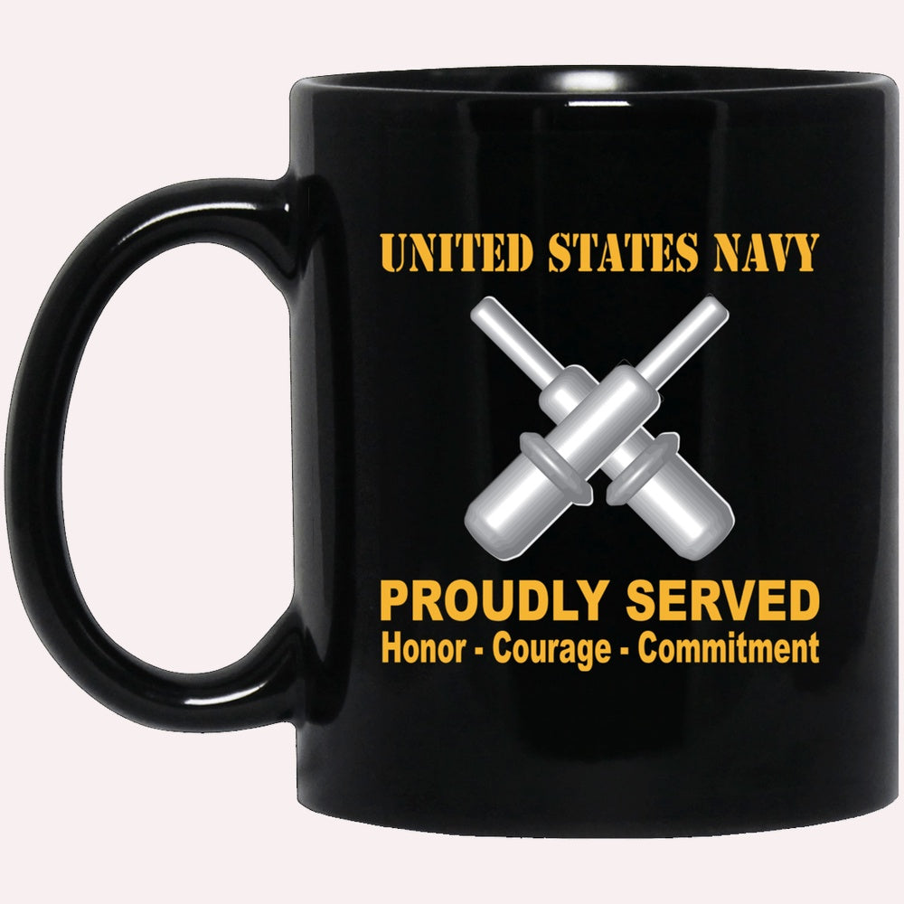 Us Navy Mug, Veterans Mug, U.S Navy Gunner's mate Navy GM Proudly Served Black Mug, Military Coffee Mugs, Us Navy Coffee Mugs