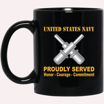 Us Navy Mug, Veterans Mug, U.S Navy Gunner's mate Navy GM Proudly Served Black Mug, Military Coffee Mugs, Us Navy Coffee Mugs