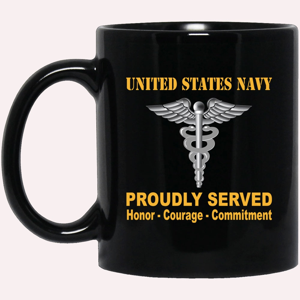 Us Navy Mug, Veterans Mug, U.S Navy Hospital Corpsman Navy HM Proudly Served Black Mug, Military Coffee Mugs, Us Navy Coffee Mugs