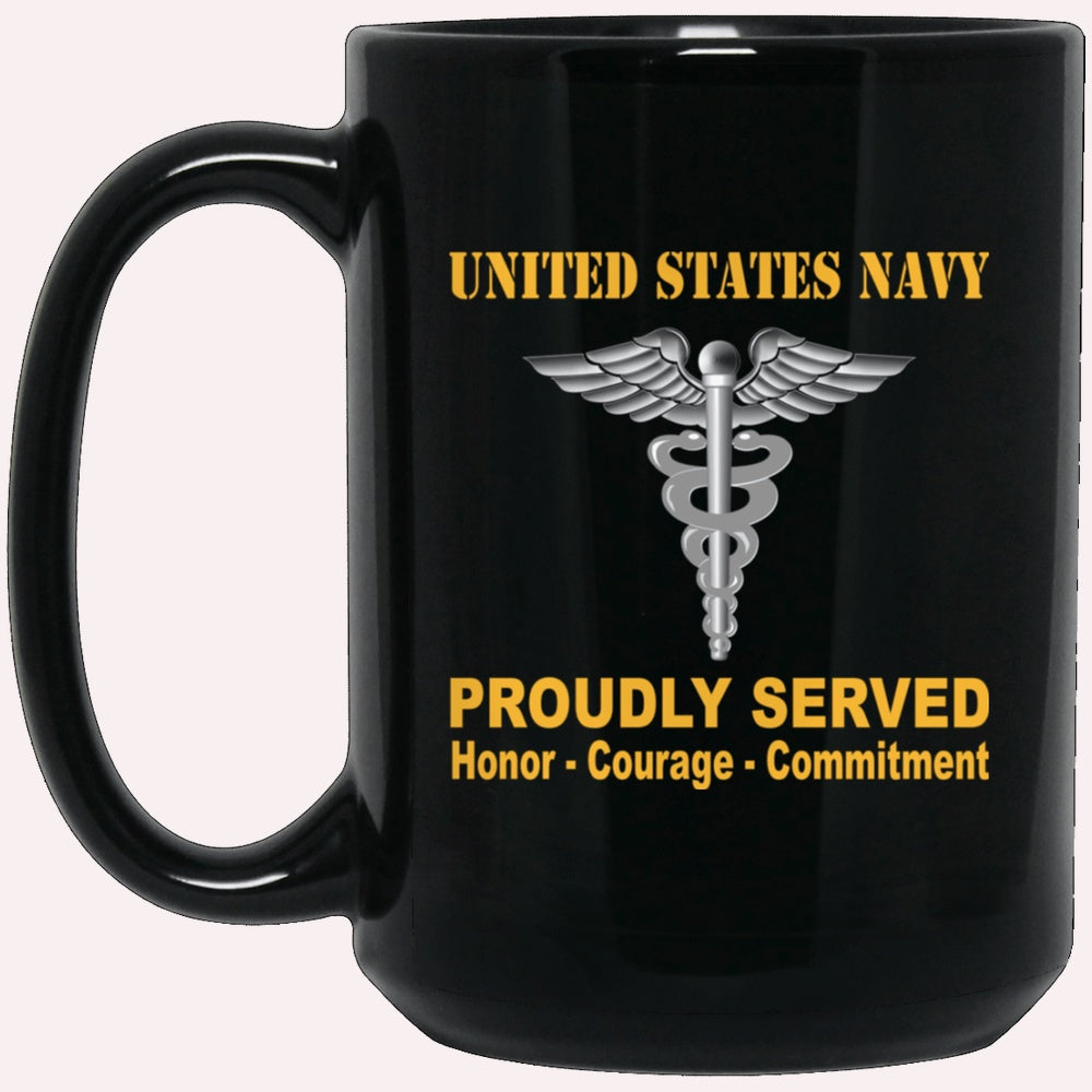 Us Navy Mug, Veterans Mug, U.S Navy Hospital Corpsman Navy HM Proudly Served Black Mug, Military Coffee Mugs, Us Navy Coffee Mugs