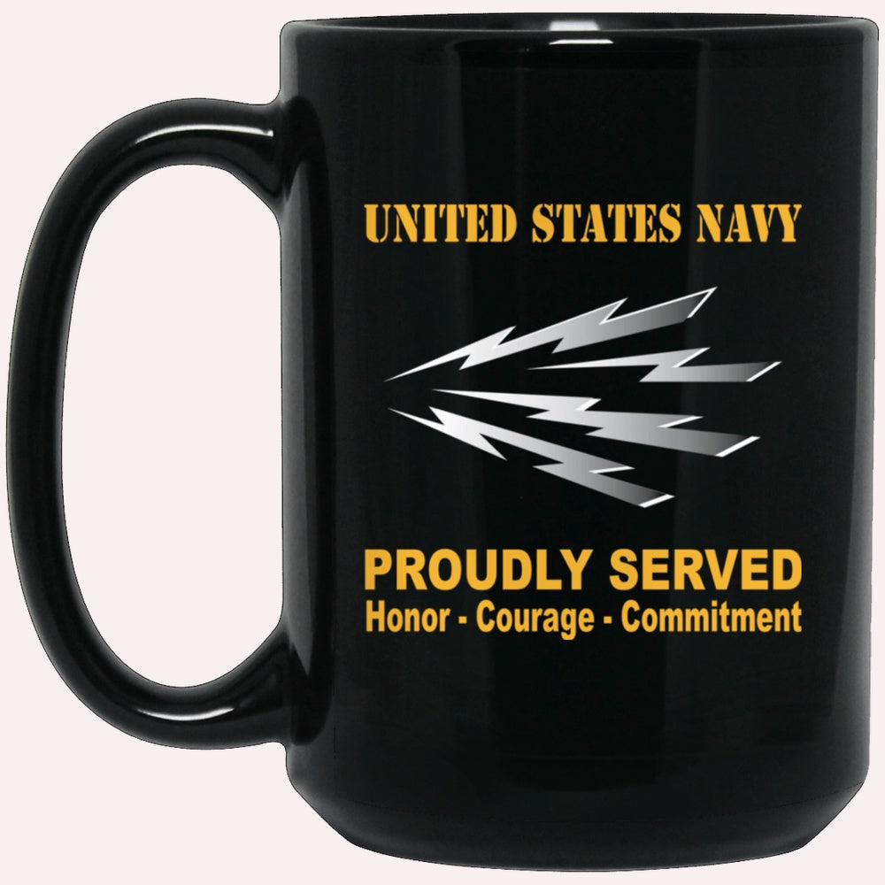 Us Navy Mug, Veterans Mug, U.S Navy Radioman Navy RM Proudly Served Black Mug, Military Coffee Mugs, Us Navy Coffee Mugs