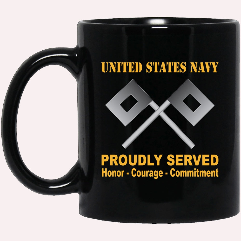 Us Navy Mug, Veterans Mug, U.S Navy Signalman Navy SN Proudly Served Black Mug, Military Coffee Mugs, Us Navy Coffee Mugs