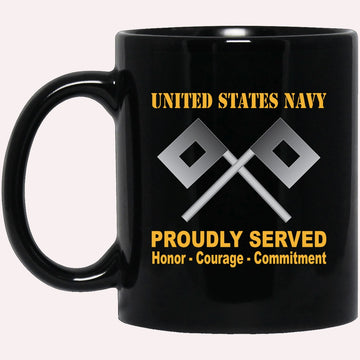 Us Navy Mug, Veterans Mug, U.S Navy Signalman Navy SN Proudly Served Black Mug, Military Coffee Mugs, Us Navy Coffee Mugs