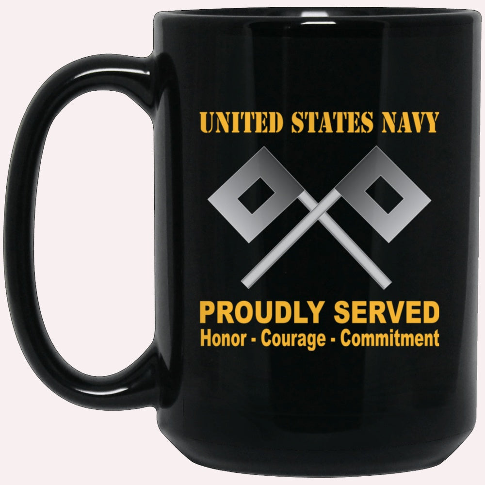 Us Navy Mug, Veterans Mug, U.S Navy Signalman Navy SN Proudly Served Black Mug, Military Coffee Mugs, Us Navy Coffee Mugs