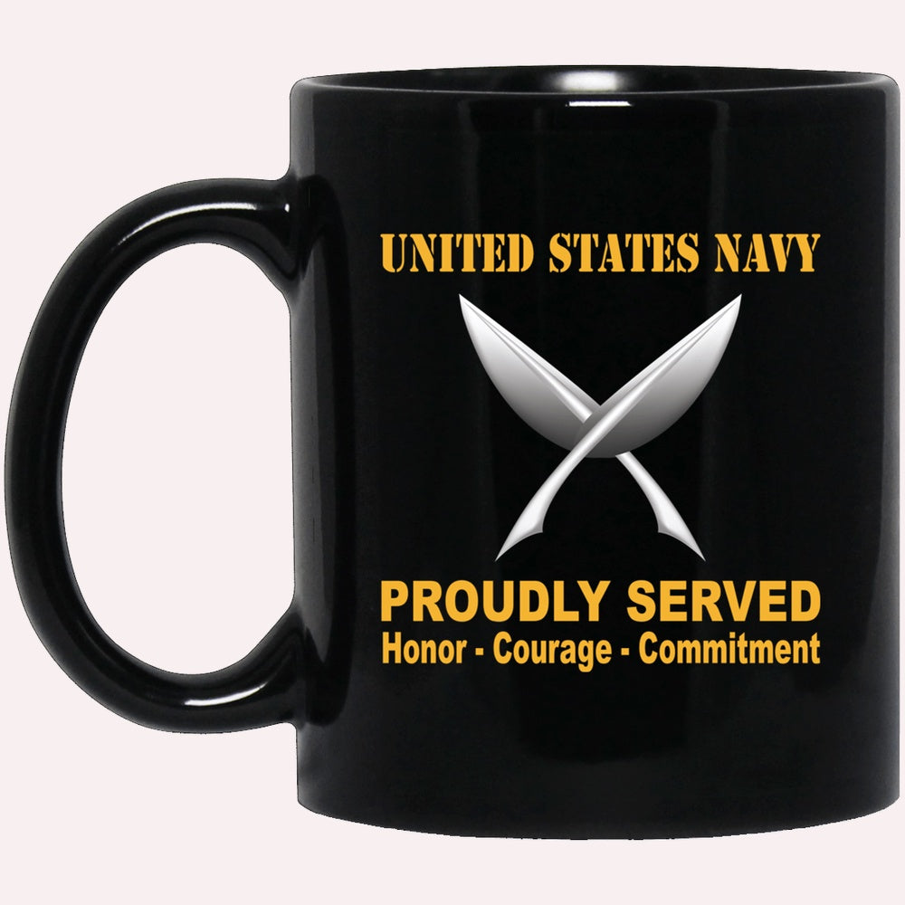 Us Navy Mug, Veterans Mug, U.S Navy Yeoman Navy YN Proudly Served Black Mug, Military Coffee Mugs, Us Navy Coffee Mugs