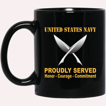 Us Navy Mug, Veterans Mug, U.S Navy Yeoman Navy YN Proudly Served Black Mug, Military Coffee Mugs, Us Navy Coffee Mugs