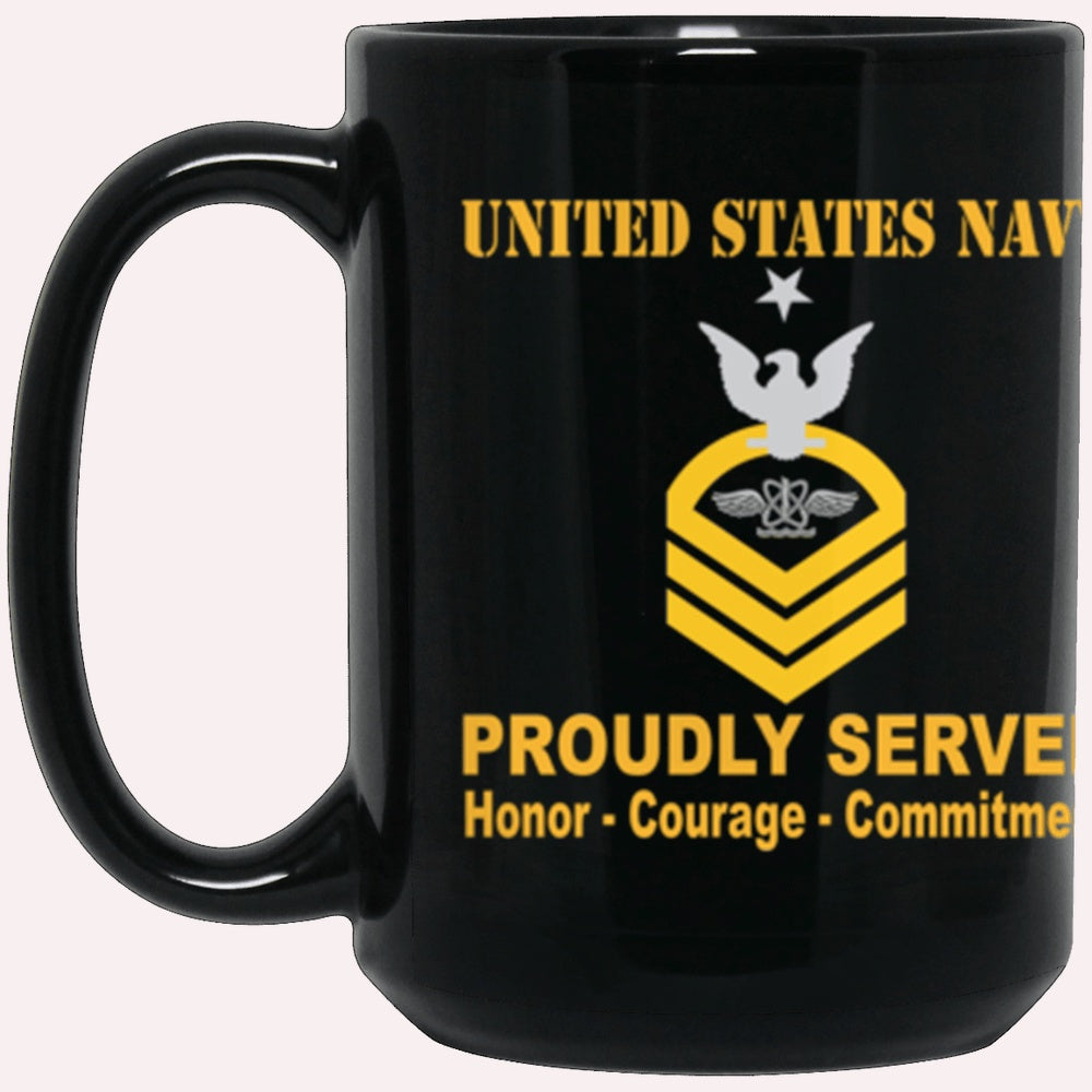 Us Navy Mug, Veterans Mug, US Navy AW E-8 Black Mug, Military Coffee Mugs, Us Navy Coffee Mugs