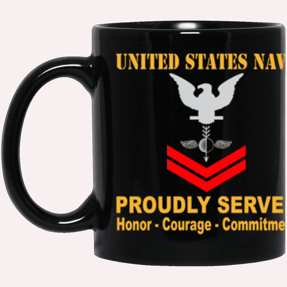Us Navy Mug, Veterans Mug, US Navy Aerographers Mate Navy AG E-5 Red Stripe Black Mug, Military Coffee Mugs, Us Navy Coffee Mugs
