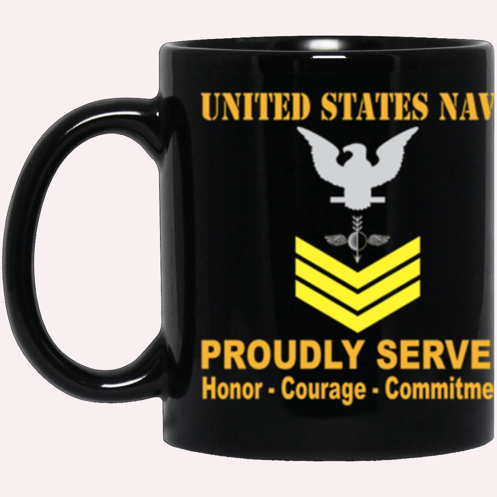 Us Navy Mug, Veterans Mug, US Navy Aerographers Mate Navy AG E-6 Gold Stripe Black Mug, Military Coffee Mugs, Us Navy Coffee Mugs