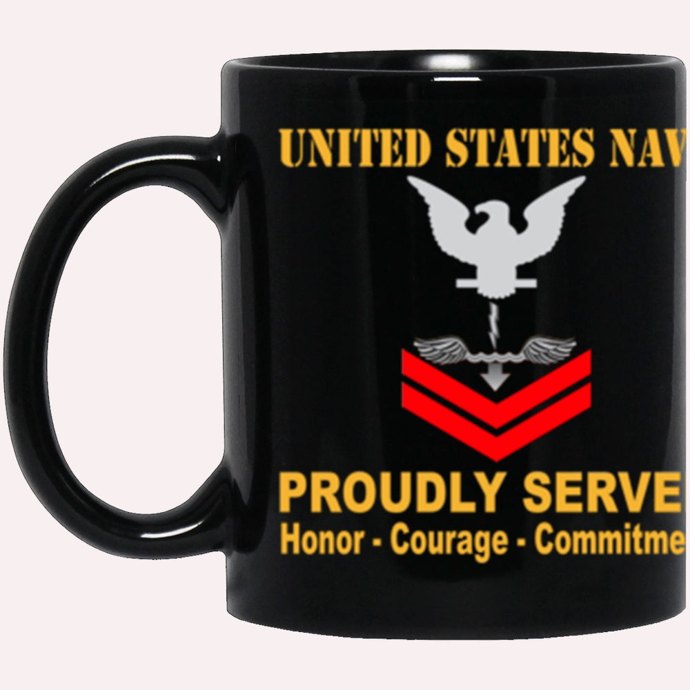 Us Navy Mug, Veterans Mug, US Navy Antisubmarine Warfare Technician Navy AX E-5 Red Stripe Black Mug, Military Coffee Mugs, Us Navy Coffee Mugs