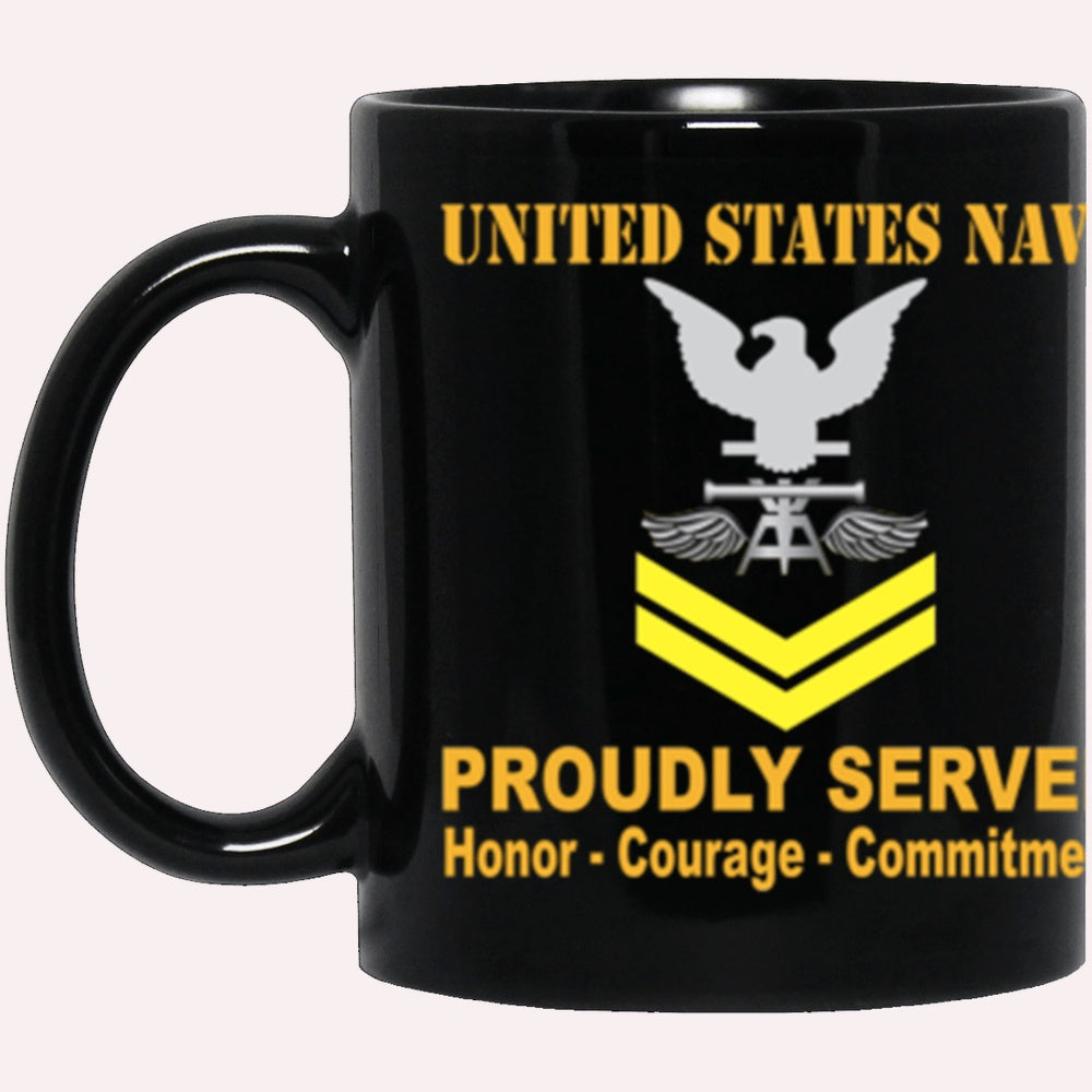 Us Navy Mug, Veterans Mug, US Navy Aviation Fire Control Tech Navy AQ E-5 Gold Stripe Black Mug, Military Coffee Mugs, Us Navy Coffee Mugs