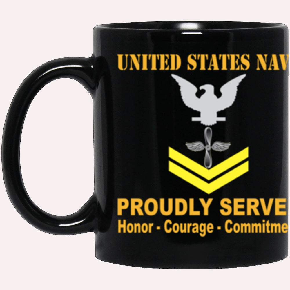 Us Navy Mug, Veterans Mug, US Navy Aviation machinist's mate Navy AD E-5 Gold Stripe Black Mug, Military Coffee Mugs, Us Navy Coffee Mugs