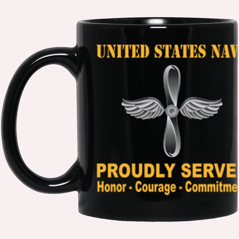 Us Navy Mug, Veterans Mug, US Navy Aviation machinist's mate Navy AD Proudly Served Core Values Black Mug, Military Coffee Mugs, Us Navy Coffee Mugs