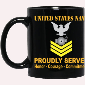 Us Navy Mug, Veterans Mug, US Navy Boiler technician Navy BT E-6 Gold Stripe Black Mug, Military Coffee Mugs, Us Navy Coffee Mugs