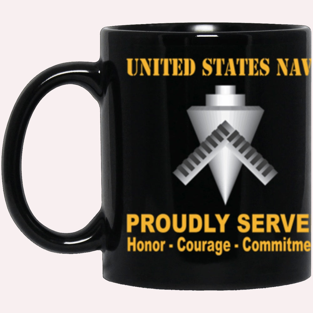 Us Navy Mug, Veterans Mug, US Navy Builder Navy BU Proudly Served Core Values Black Mug, Military Coffee Mugs, Us Navy Coffee Mugs