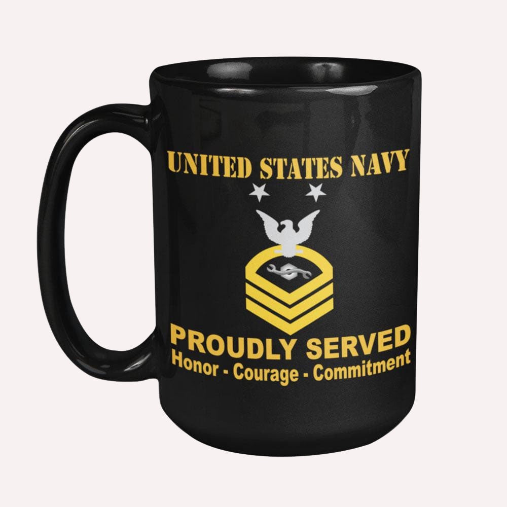 Us Navy Mug, Veterans Mug, US Navy CM E-9 Black Mug, Military Coffee Mugs, Us Navy Coffee Mugs