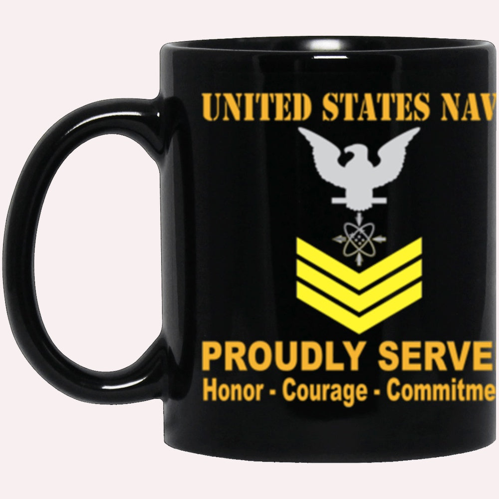 Us Navy Mug, Veterans Mug, US Navy Data systems technician Navy DS E-6 Gold Stripe Black Mug, Military Coffee Mugs, Us Navy Coffee Mugs