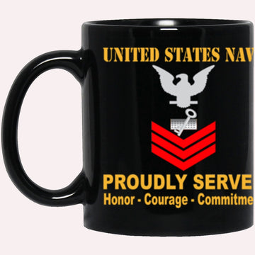 Us Navy Mug, Veterans Mug, US Navy Disbursing Clerk Navy DK E-6 Red Stripe Black Mug, Military Coffee Mugs, Us Navy Coffee Mugs