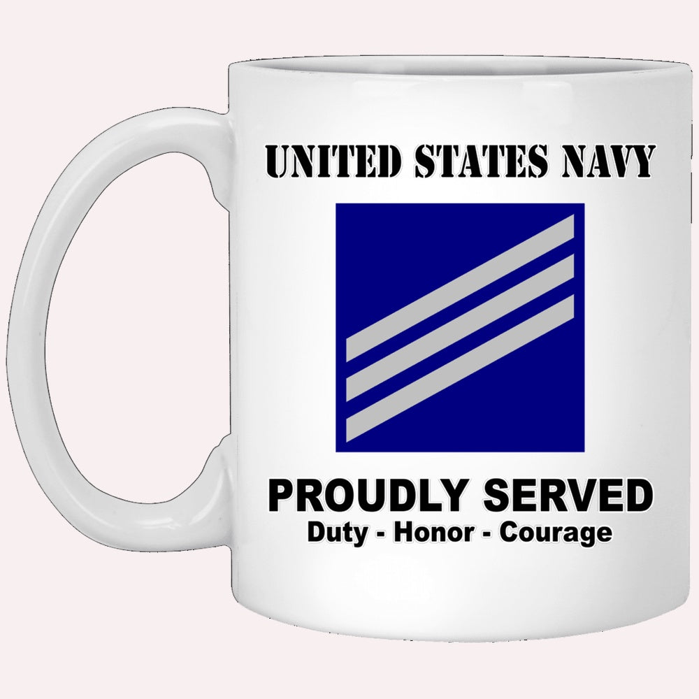 Us Navy Mug, Veterans Mug, US Navy E-3 Seaman E3 SN Junior Enlisted Ranks White Coffee Mug, Military Coffee Mugs, Us Navy Coffee Mugs