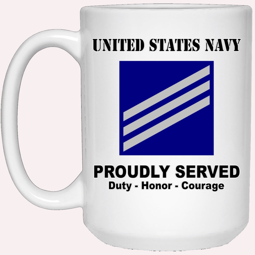 Us Navy Mug, Veterans Mug, US Navy E-3 Seaman E3 SN Junior Enlisted Ranks White Coffee Mug, Military Coffee Mugs, Us Navy Coffee Mugs
