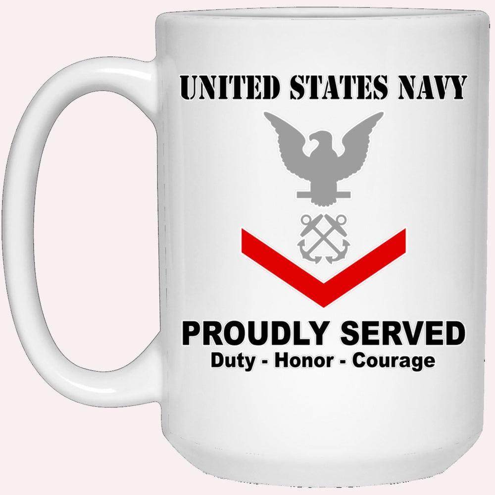 Us Navy Mug, Veterans Mug, US Navy E-4 Petty Officer Third Class E4 PO3 Noncommissioned Officer Ranks White Coffee Mug, Military Coffee Mugs, Us Navy Coffee Mugs