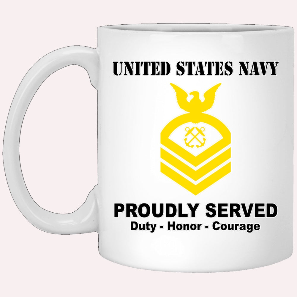 Us Navy Mug, Veterans Mug, US Navy E-7 Chief Petty Officer E7 CPO Senior Noncommissioned Officer Ranks White Coffee Mug, Military Coffee Mugs, Us Navy Coffee Mugs