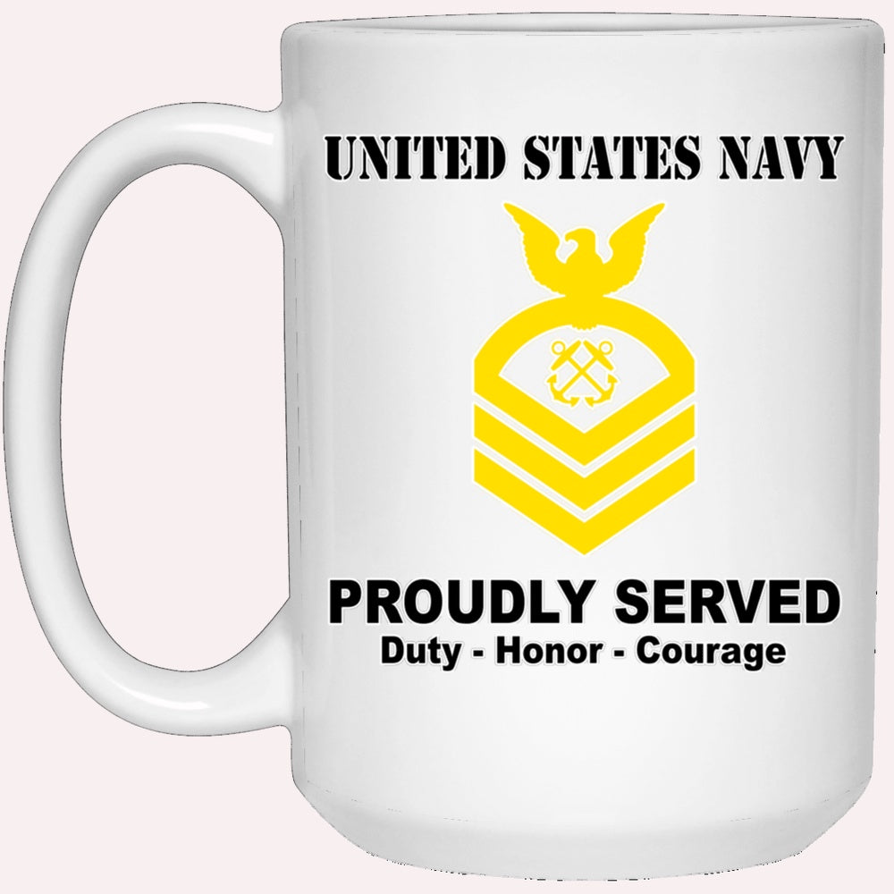 Us Navy Mug, Veterans Mug, US Navy E-7 Chief Petty Officer E7 CPO Senior Noncommissioned Officer Ranks White Coffee Mug, Military Coffee Mugs, Us Navy Coffee Mugs
