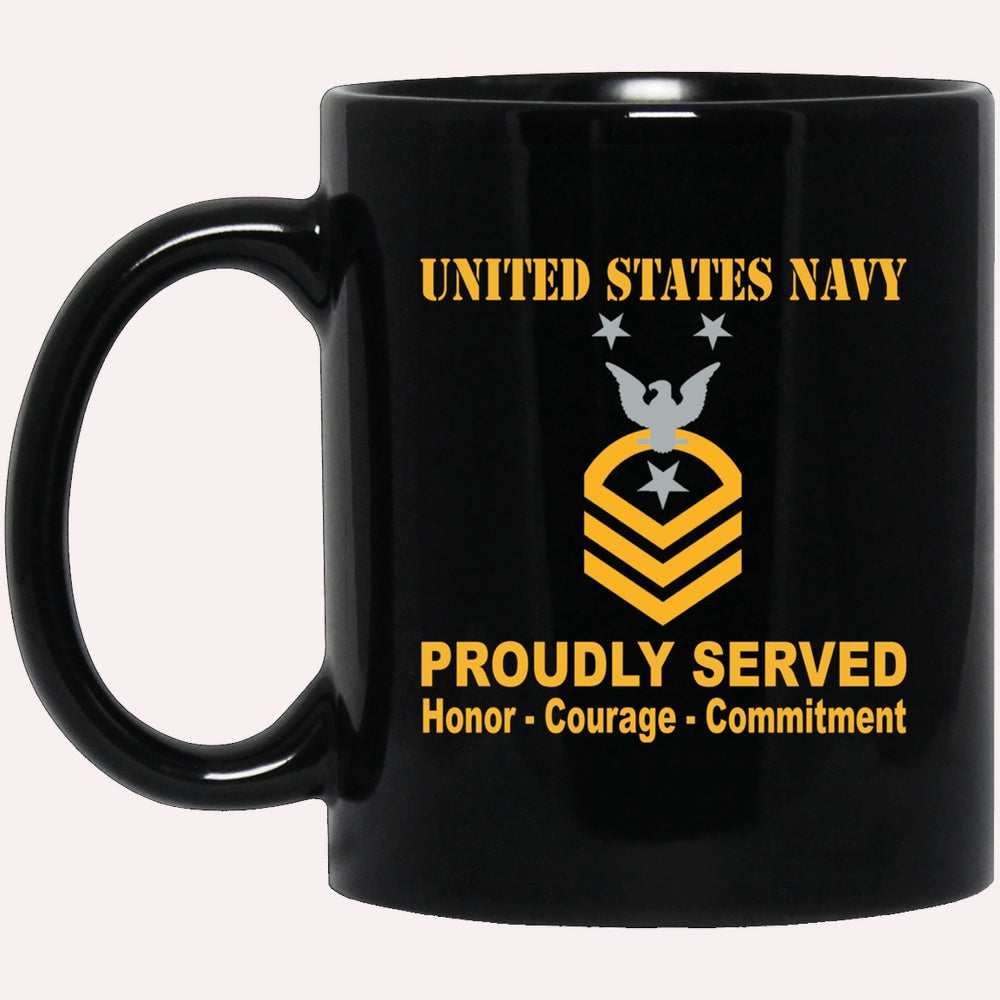 Us Navy Mug, Veterans Mug, US Navy E-9 Command Master Chief Petty Officer E9 CMDCM Collar Device Black Mug, Military Coffee Mugs, Us Navy Coffee Mugs